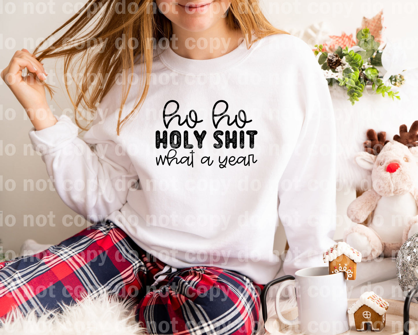 Ho Ho Holy Shit What A Year Typography Multicolor/Black/White Dream Print or Sublimation Print