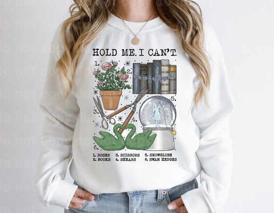 Hold Me I Can't Chart Roses Books Scissors Shears Snowglobe Swan Hedges Dream Print or Sublimation Print