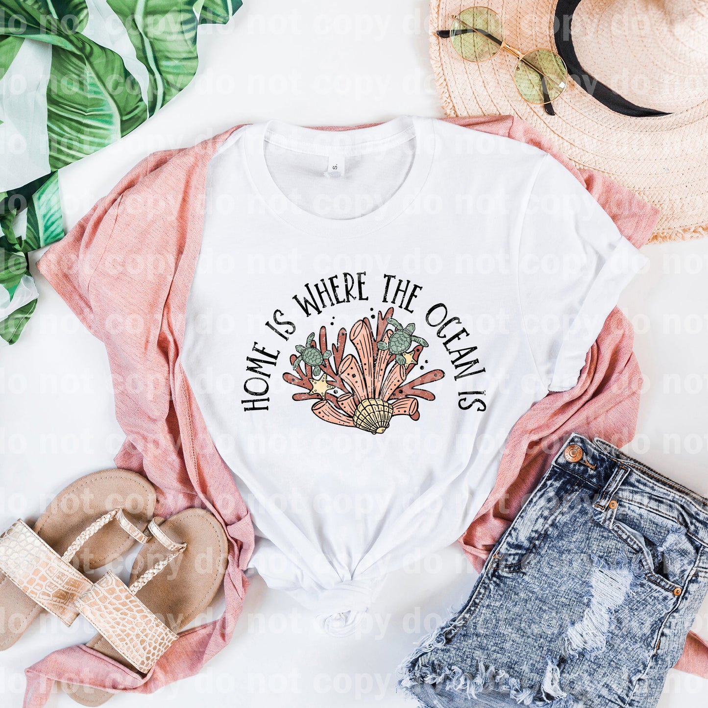 Home Is Where The Ocean Is Distressed Full Color/One Color Dream Print or Sublimation Print