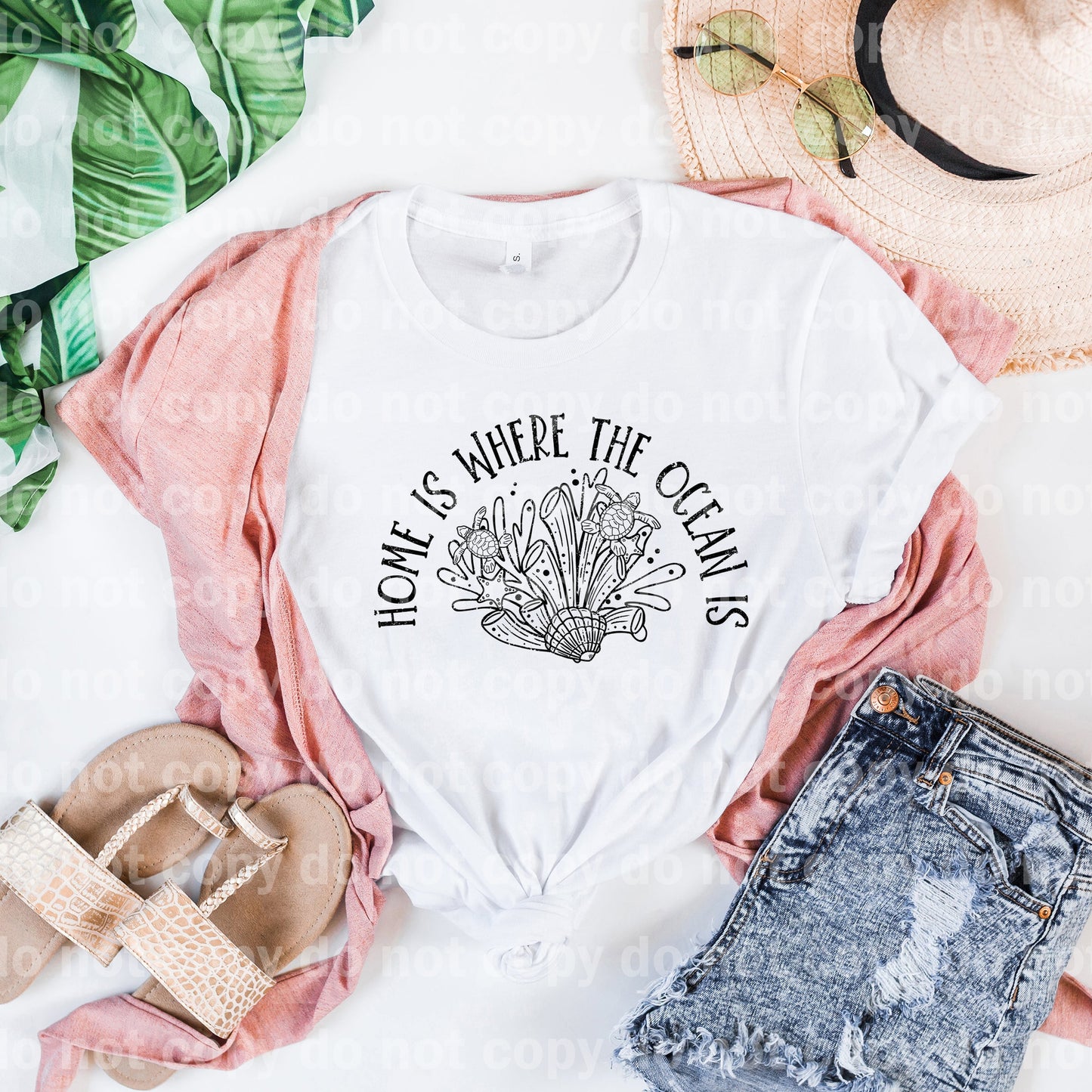Home Is Where The Ocean Is Distressed Full Color/One Color Dream Print or Sublimation Print