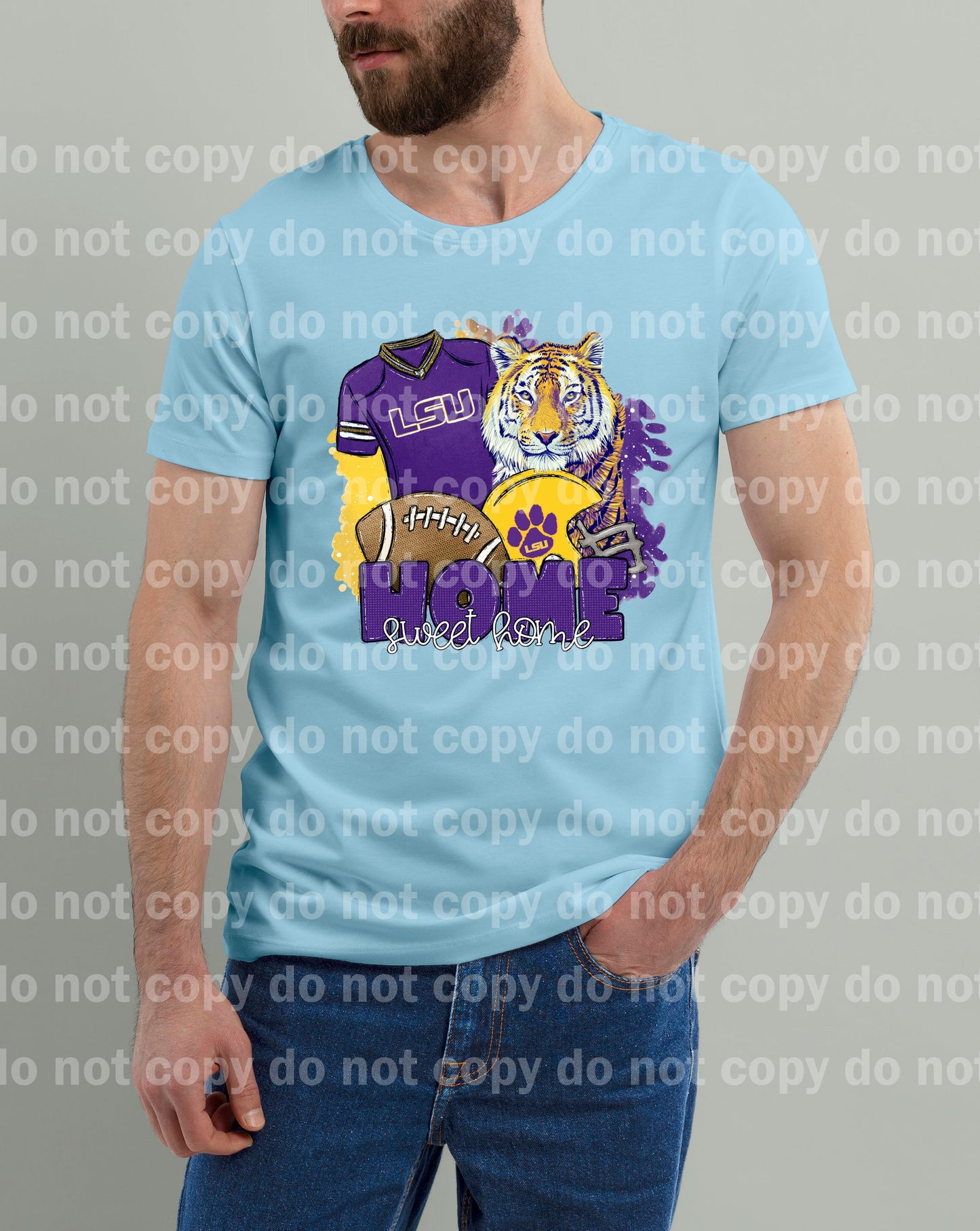 Home Sweet Home Football Tiger Purple Dream Print or Sublimation Print