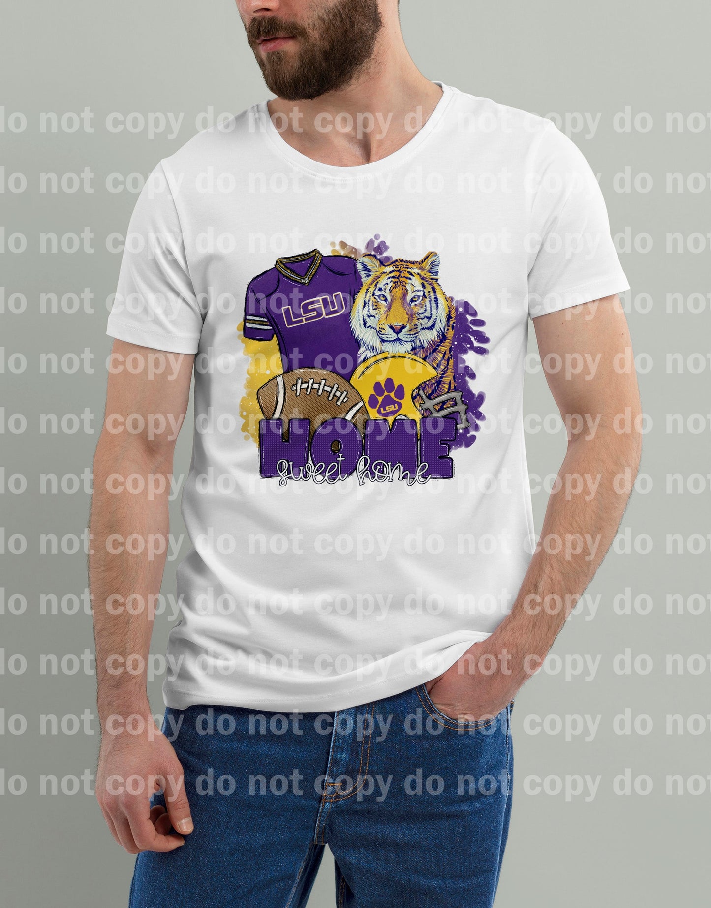 Home Sweet Home Football Tiger Purple Dream Print or Sublimation Print