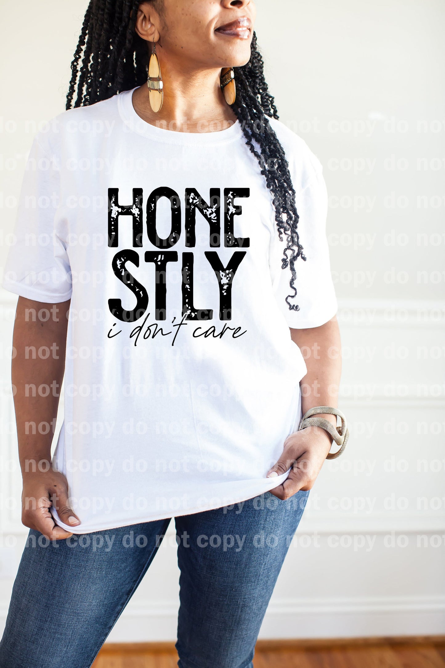 Honestly I Don't Care Distressed Black/White Dream Print or Sublimation Print