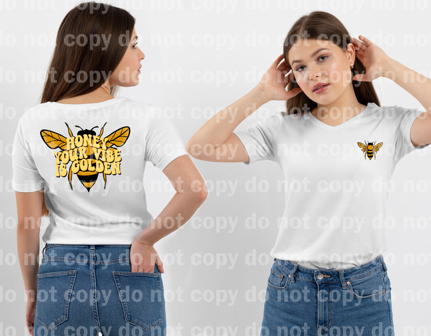 Honey Your Vibe Is Golden Distressed / Non Distressed Set Dream Print or Sublimation Print