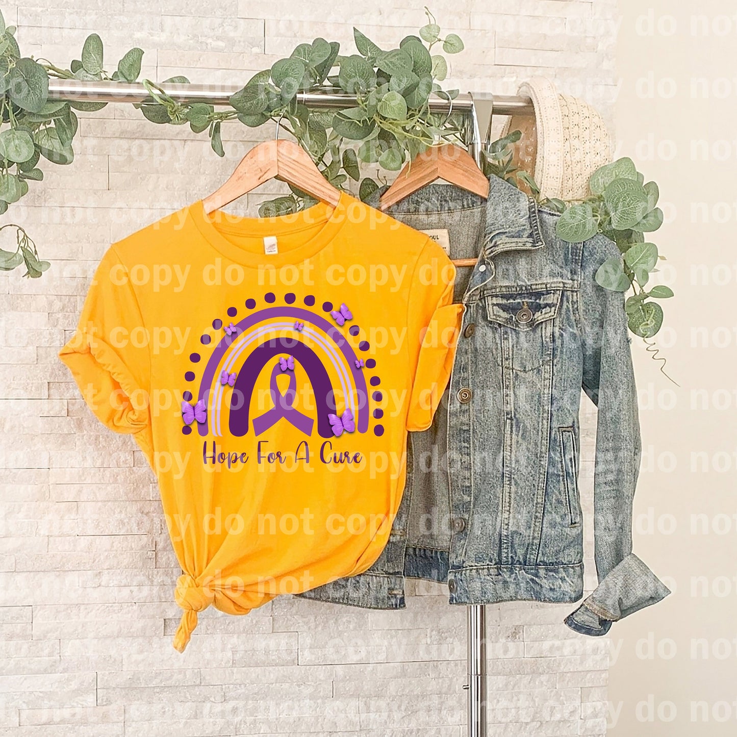 Hope For A Cure Rainbow Purple Ribbon Dream Print or Sublimation Print