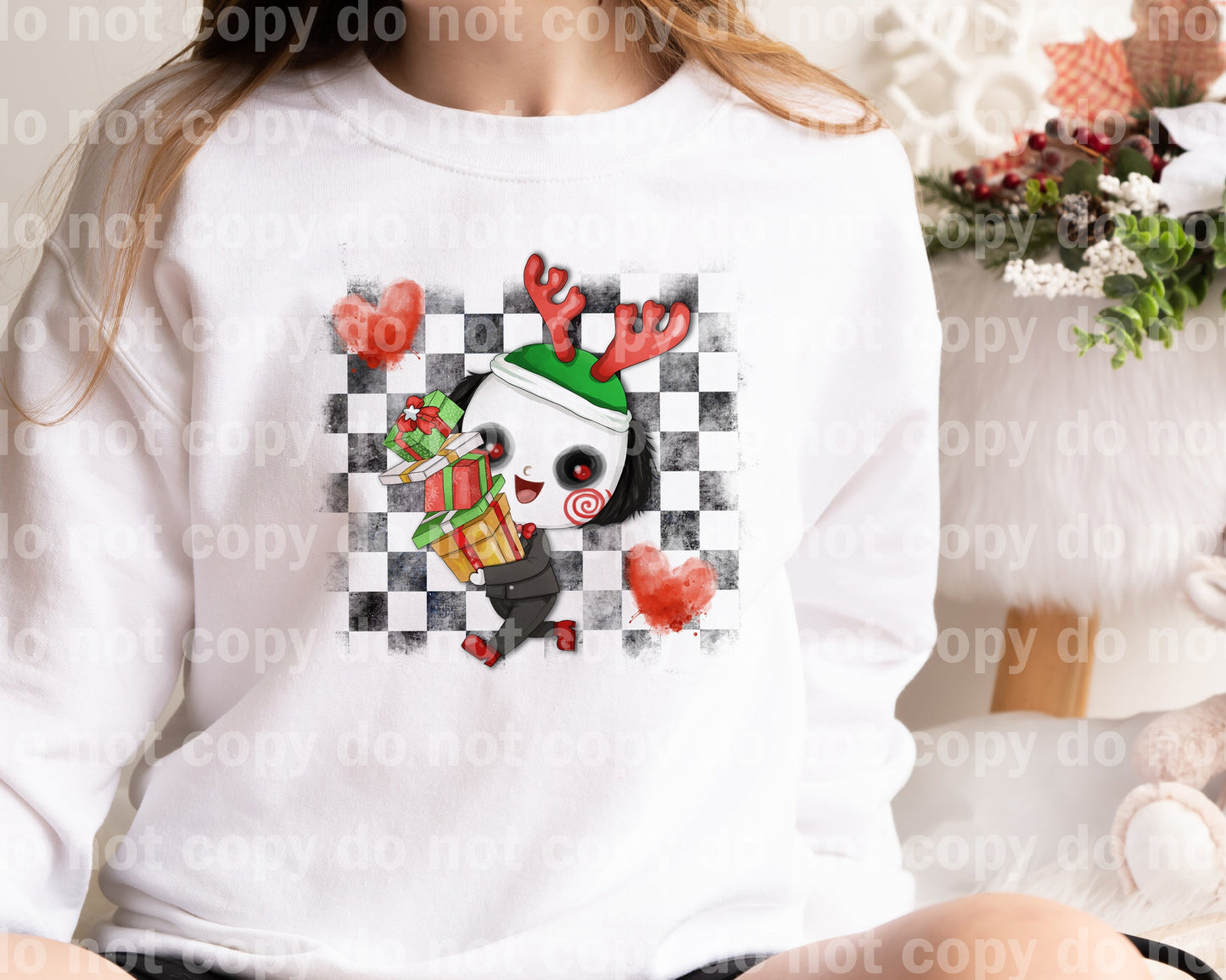 Horror Clown With Gifts Checkered Dream Print or Sublimation Print