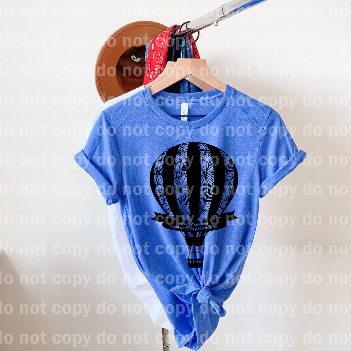 Expect Nothing Appreciate Everything Hot Air Balloon Dream Print or Sublimation Print