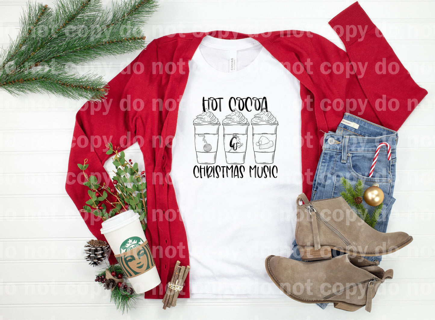 Hot Cocoa Christmas Music Dream Print or Sublimation Print