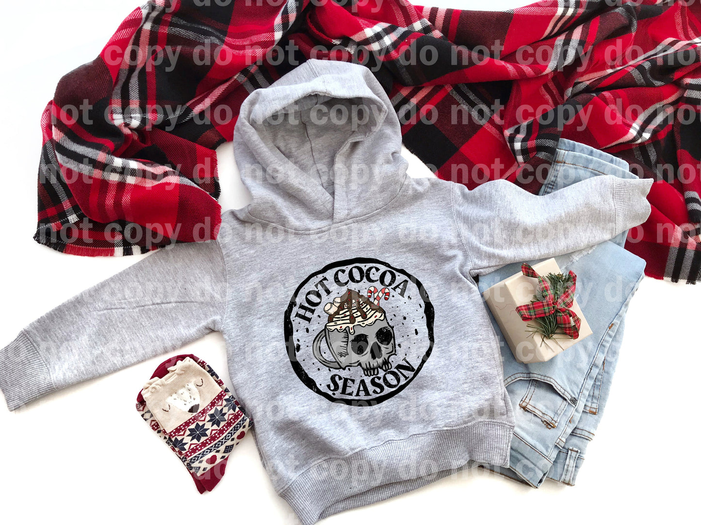 Hot Cocoa Season Distressed Full Color/One Color Dream Print or Sublimation Print