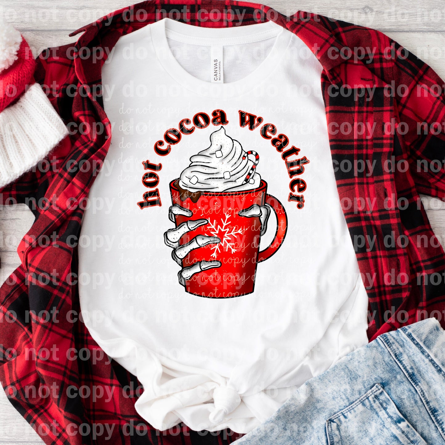 Hot Cocoa Weather Skellie Full Color/One Color Dream Print or Sublimation Print