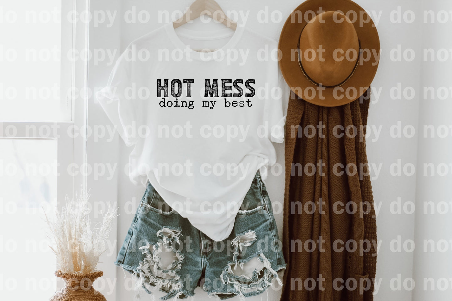 Hot Mess Doing My Best Distressed Dream Print or Sublimation Print