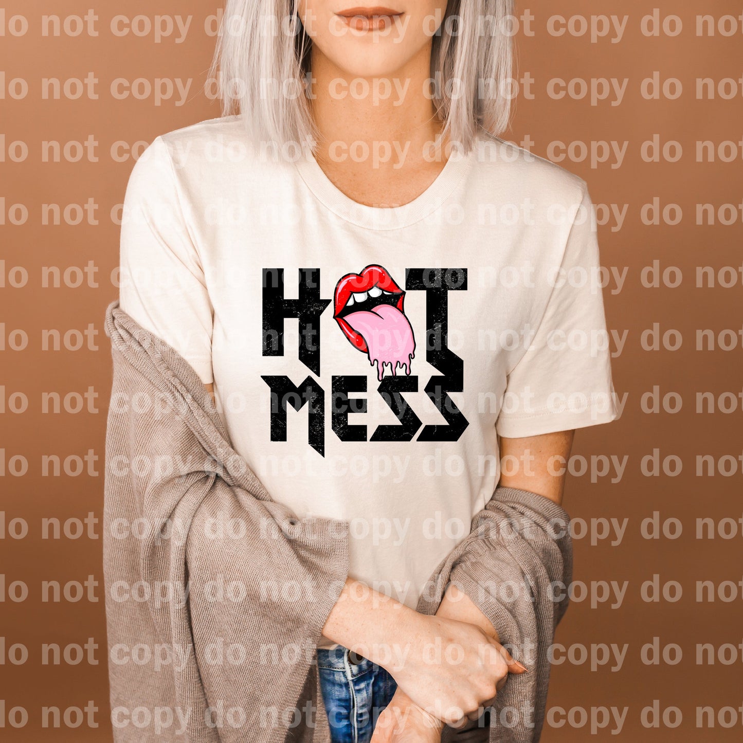 Hot Mess Tongue Out Distressed Dream Print or Sublimation Print