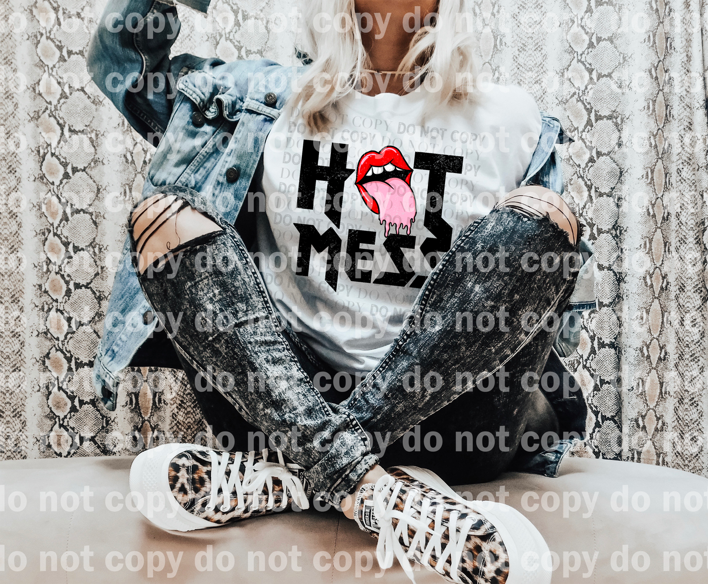 Hot Mess Tongue Out Distressed Dream Print or Sublimation Print