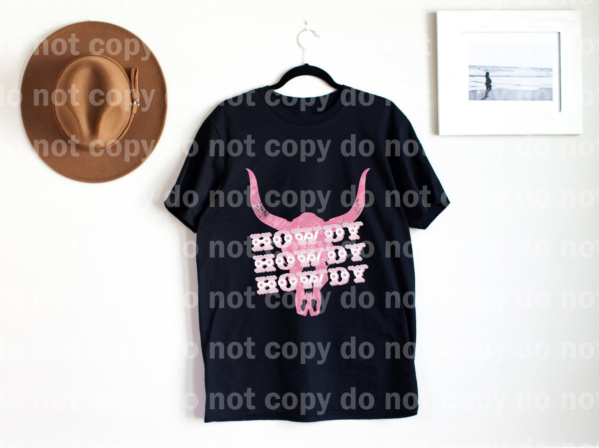Howdy Howdy Howdy Bull Skull Pink Dream print transfer – Puttin on the ...