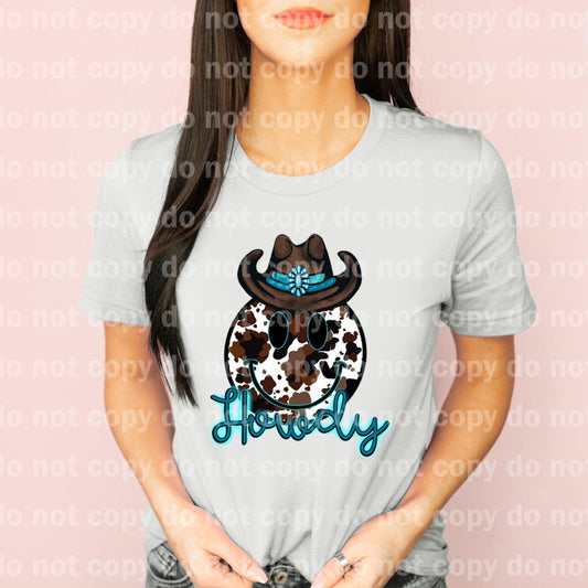 Howdy Smiley Face Cowboy Hat Dream print transfer