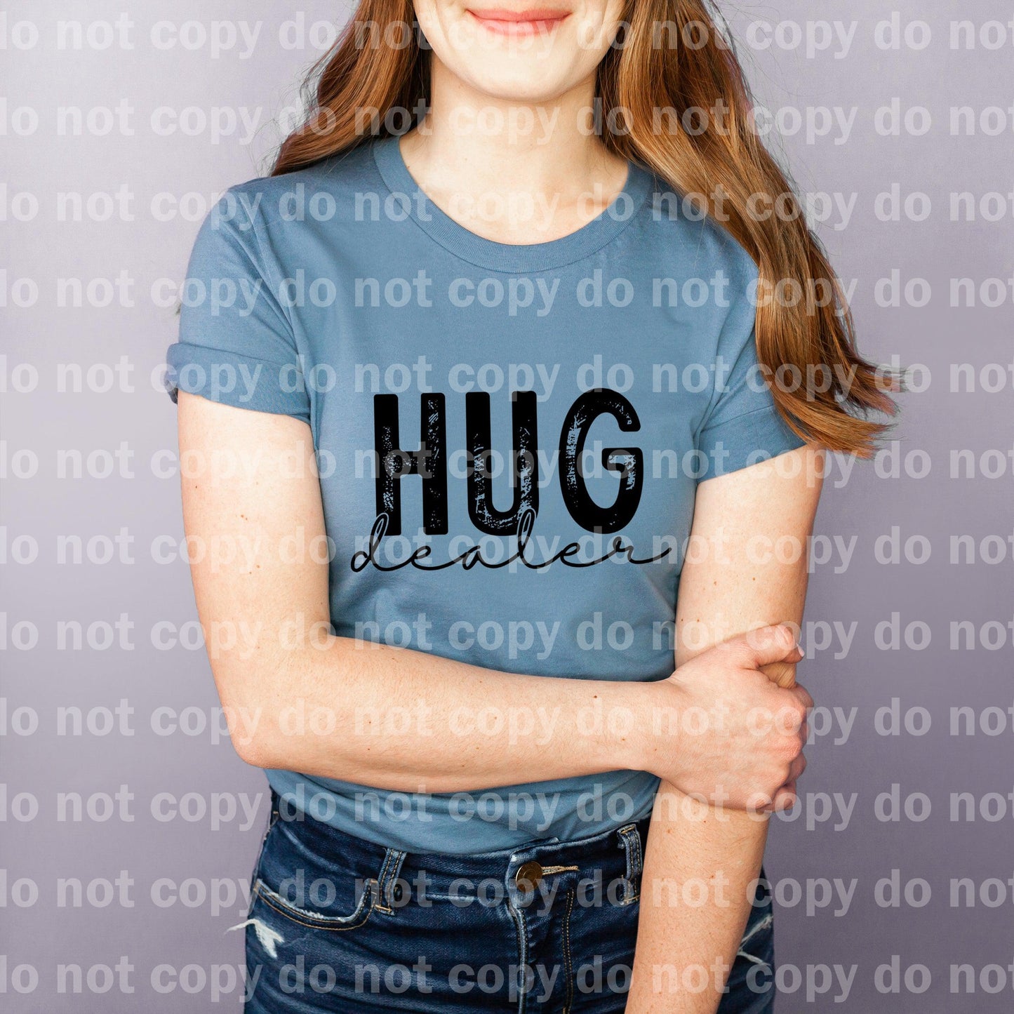 Hug Dealer / Little Mother Hugger Distressed Typography BLACK or WHITE Dream print transfer