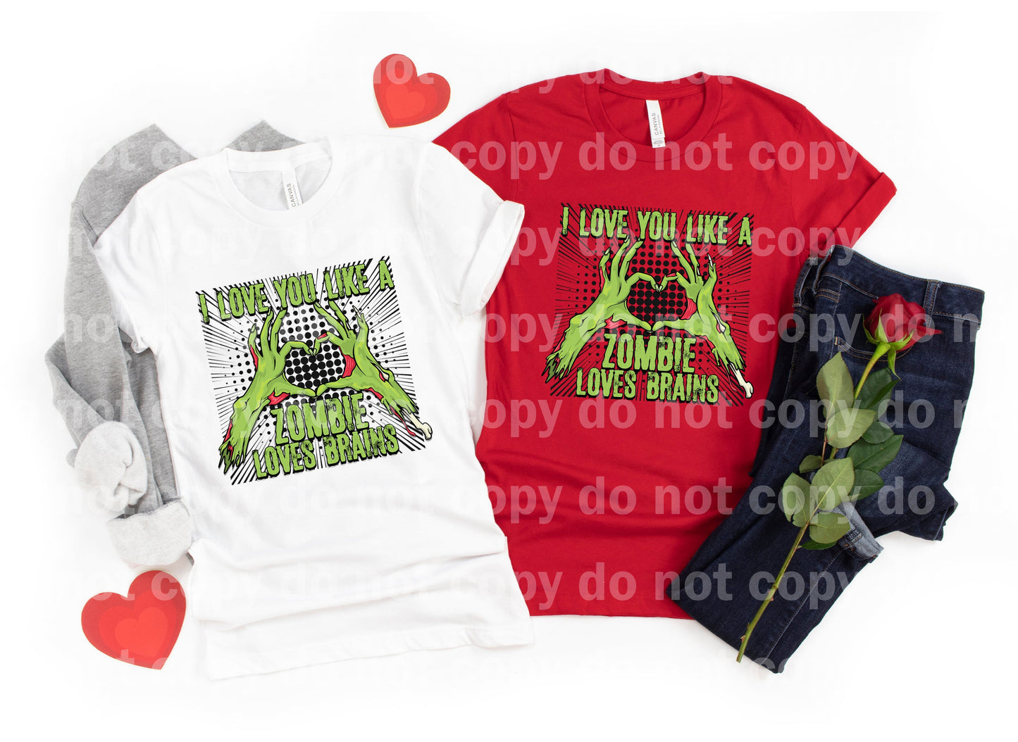 I Love You Like A Zombie Loves Brains Dream Print or Sublimation Print