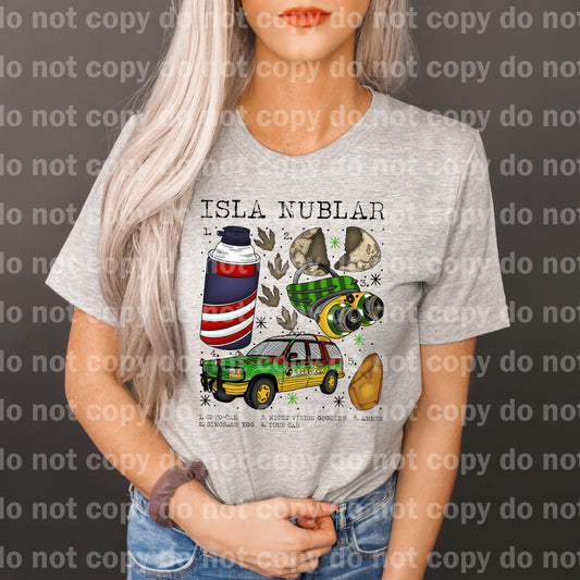 Isla Nublar Chart Cryo-Can Dinosaur Egg Night Vision Goggles Tour Car Amber Dream Print or Sublimation Print