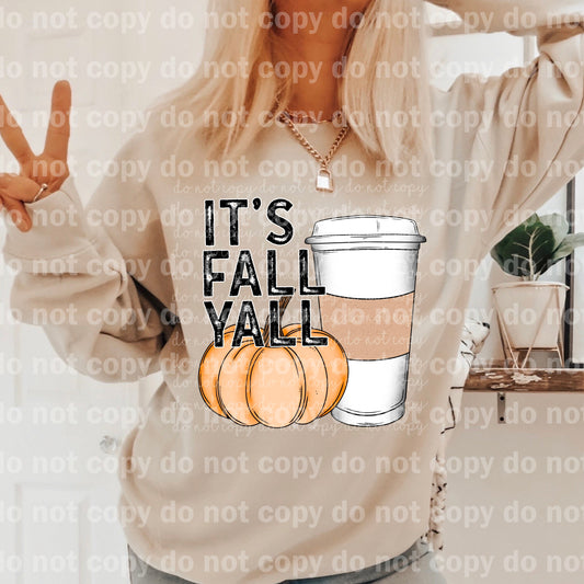 It's Fall Y'all Pumpkin Full Color/One Color Dream Print or Sublimation Print