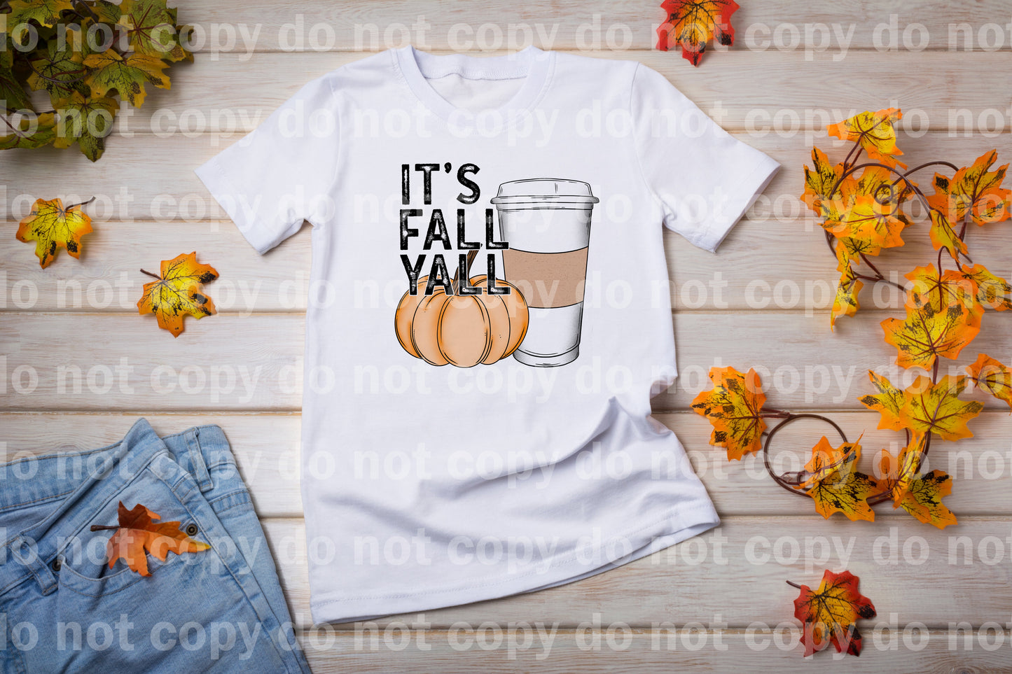 It's Fall Y'all Pumpkin Full Color/One Color Dream Print or Sublimation Print