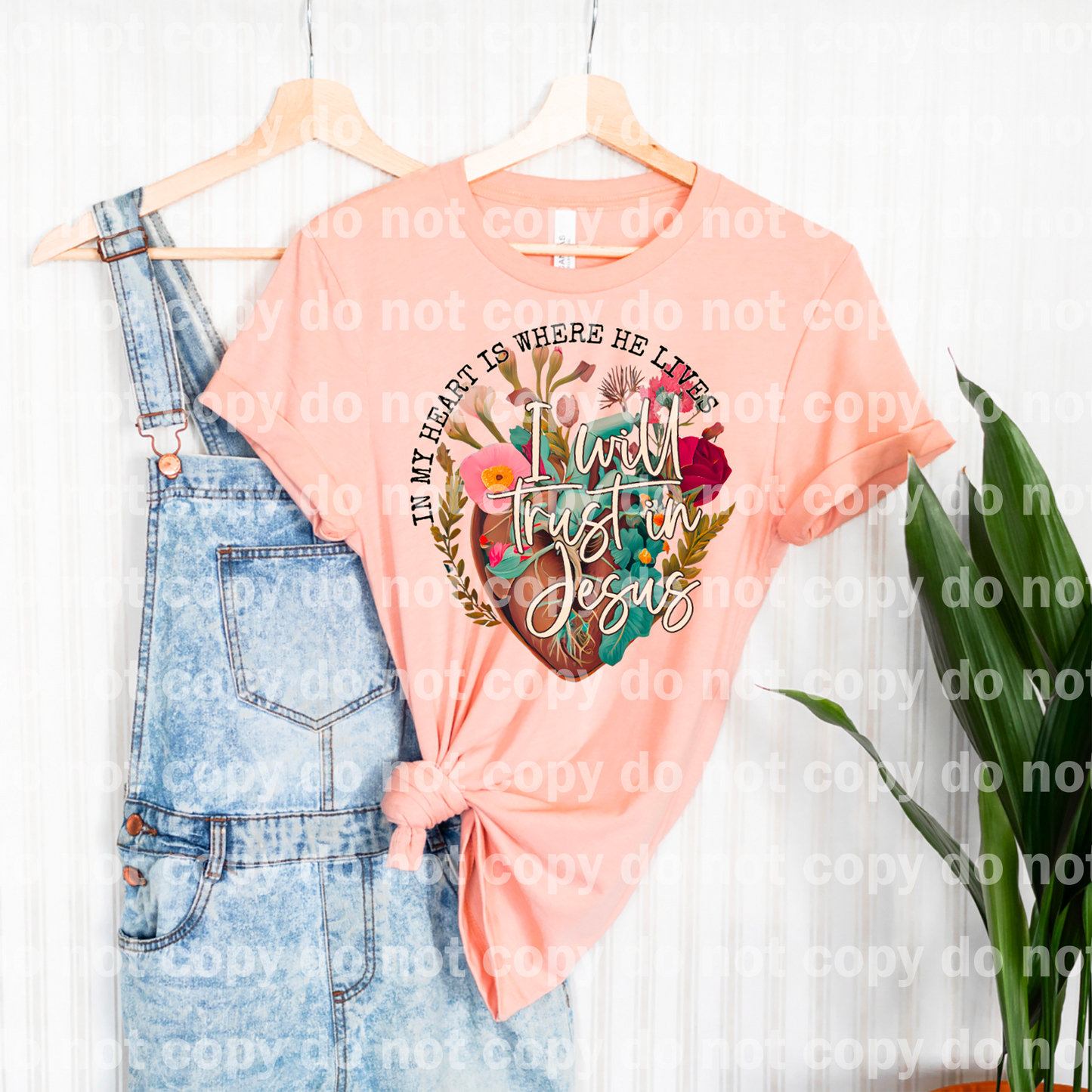In My Heart Is Where He Lives I Will Trust In Jesus Dream Print or Sublimation Print
