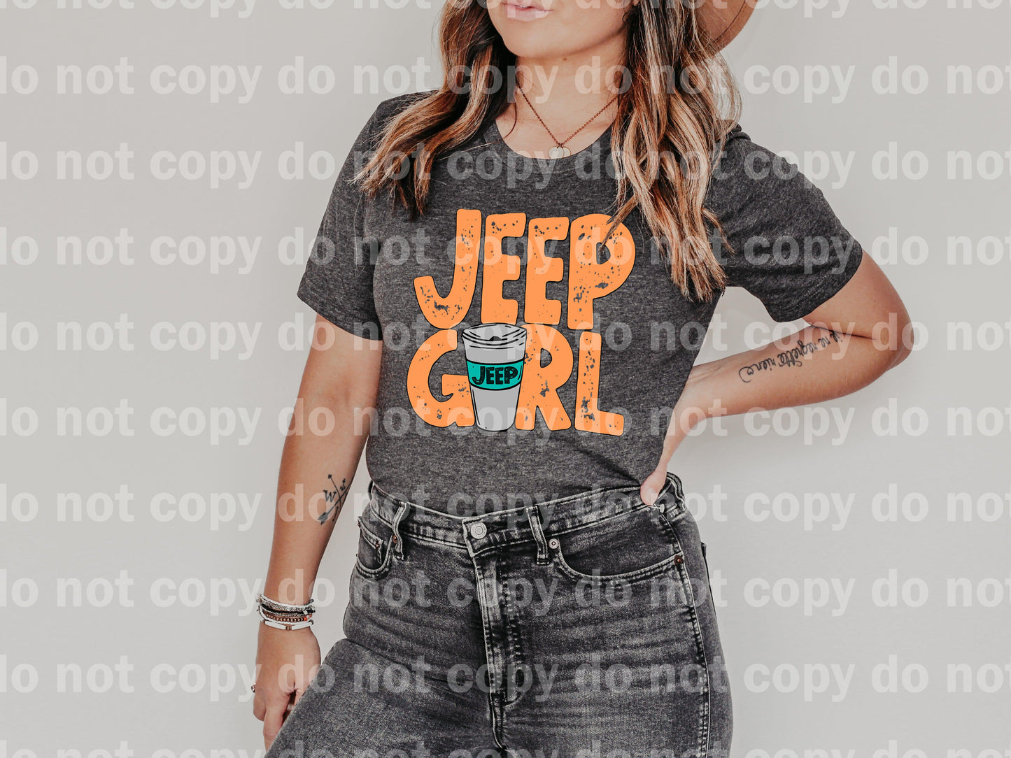 Jeep Girl Cup Orange With Outline Dream Print or Sublimation Print