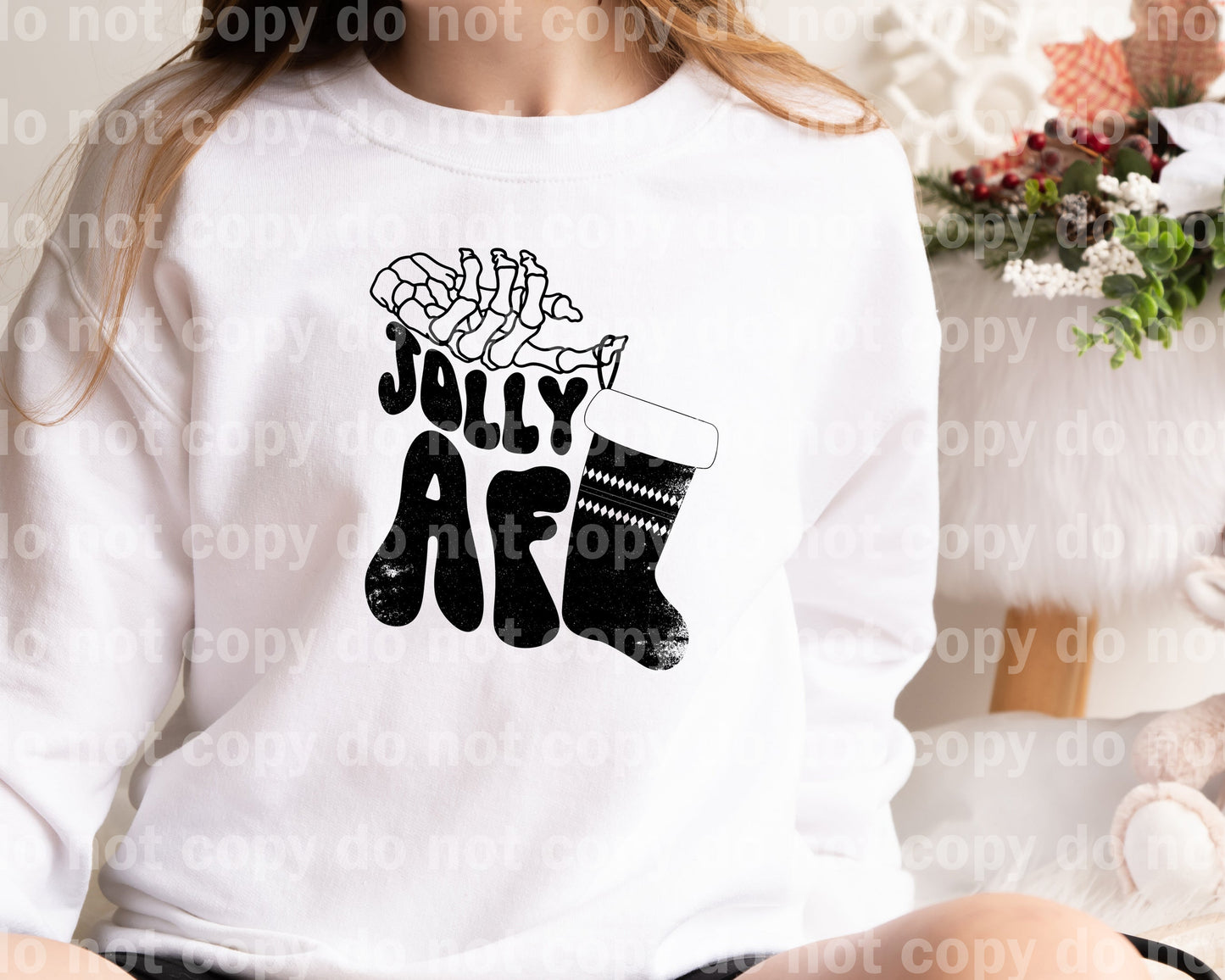 Jolly AF Skeleton Hand Distressed Dream Print or Sublimation Print