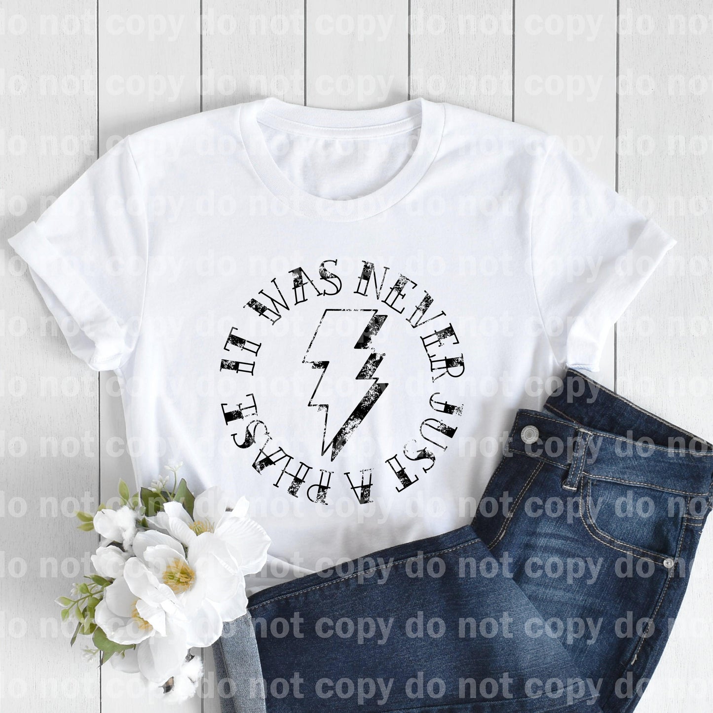 It Was Never Just A Phase Lightning Bolt Distressed Dream Print or Sublimation Print