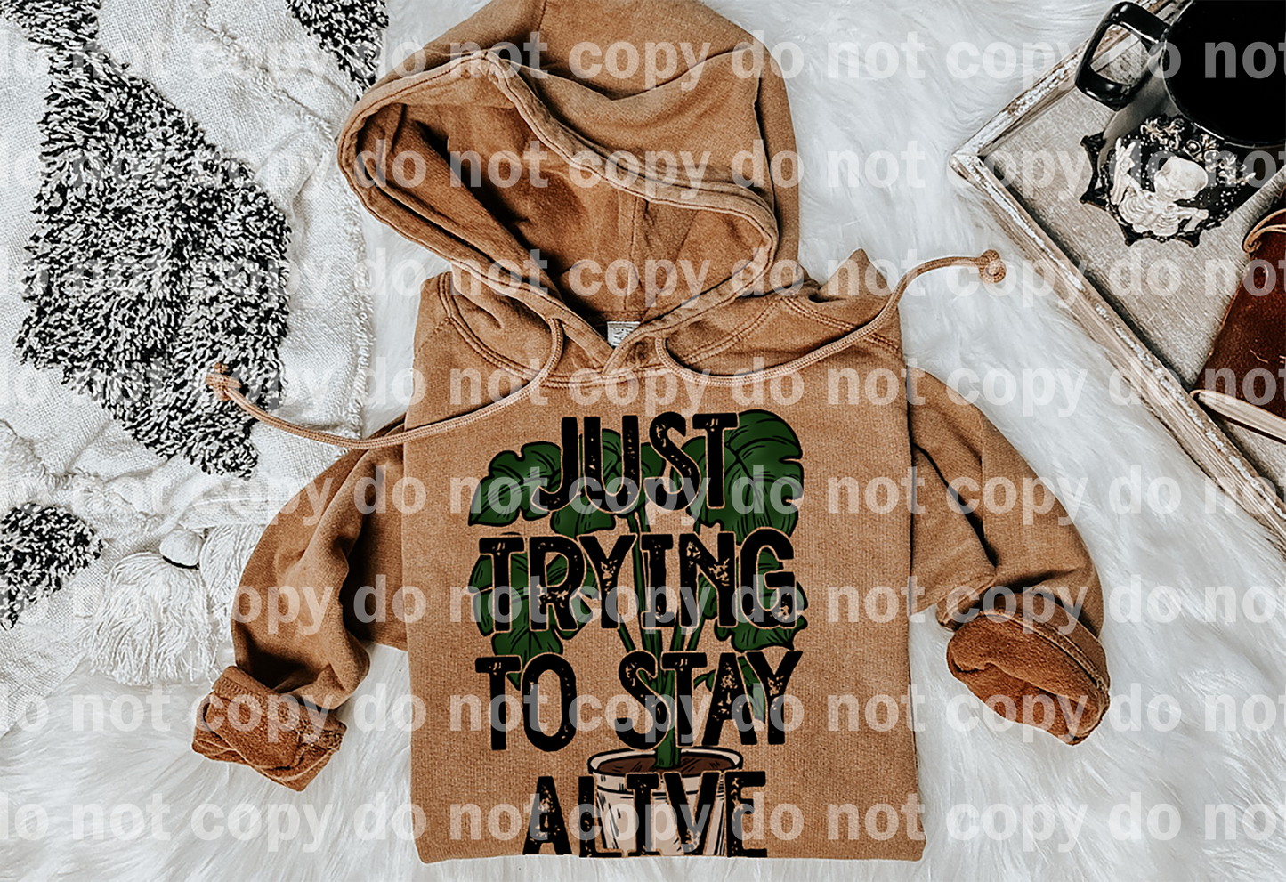 Just Trying To Stay Alive Black/White Dream Print or Sublimation Print