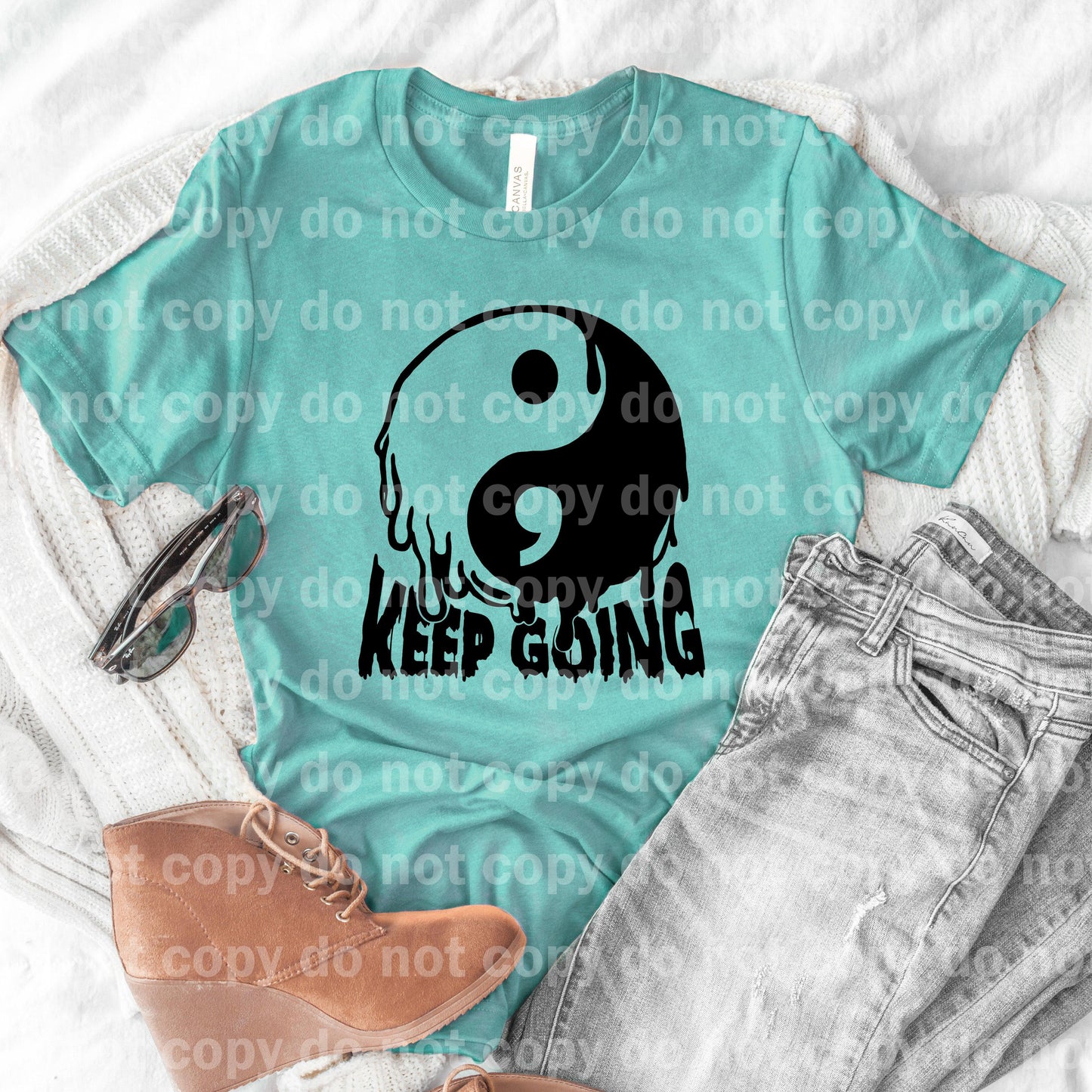 Keep Going Yin Yang Full Color/One Color Dream Print or Sublimation Print
