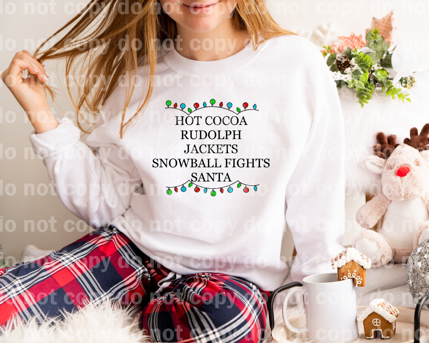 Hot Cocoa Rudolph Jackets Snowball Fights Santa Dream Print or Sublimation Print