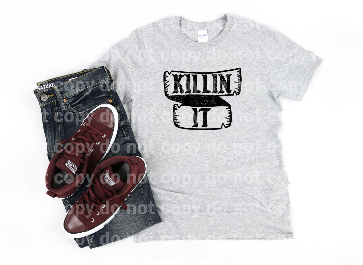 Killin It Typography Distressed Full Color/One Color Dream Print or Sublimation Print