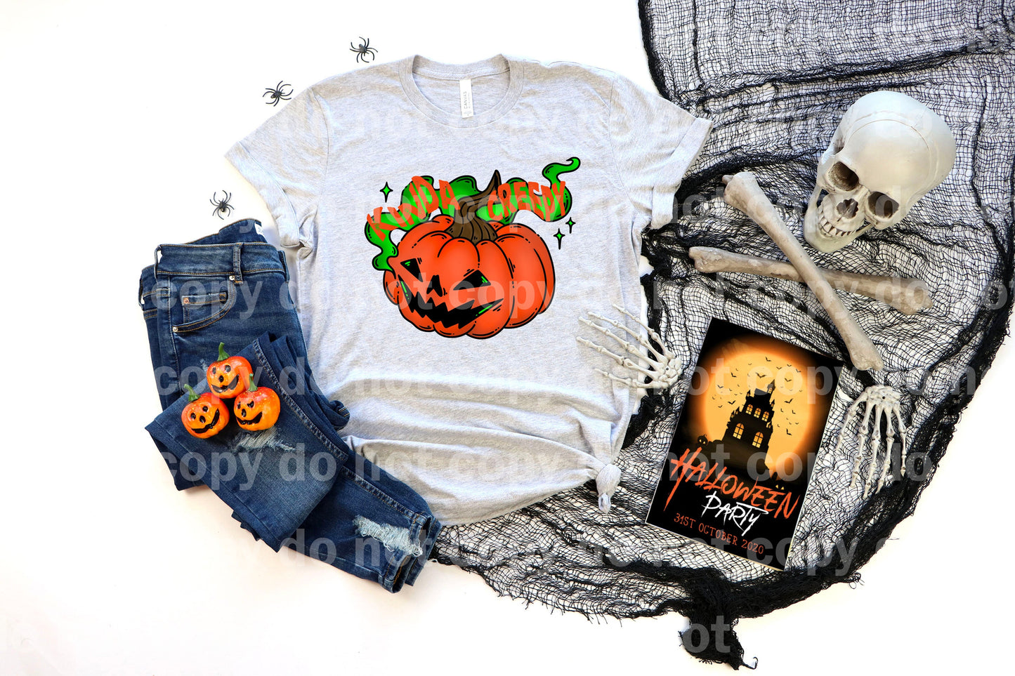 Kinda Creepy Pumpkin Full Color/One Color Dream Print or Sublimation Print