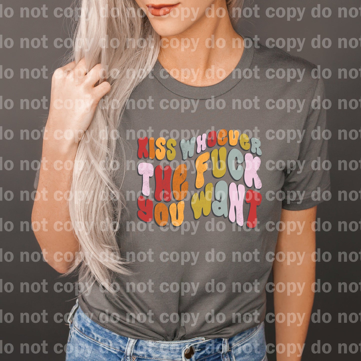 Kiss Whoever The Fuck You Want Full Color/One Color Dream Print or Sublimation Print
