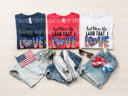 God Bless The Land That I Love Camouflage Stars And Stripes Dream Print or Sublimation Print