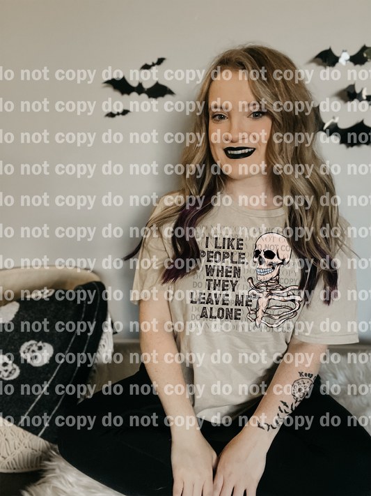 I Like People When They Leave Me Alone Skellie Distressed Dream Print or Sublimation Print