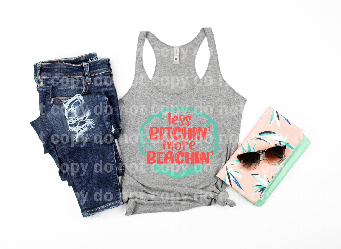 Less Bitchin' More Beachin' Shell Full Color / One Color Dream Print or Sublimation Print