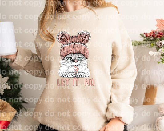 Let It Snow Cat Pink Distressed Dream Print or Sublimation Print