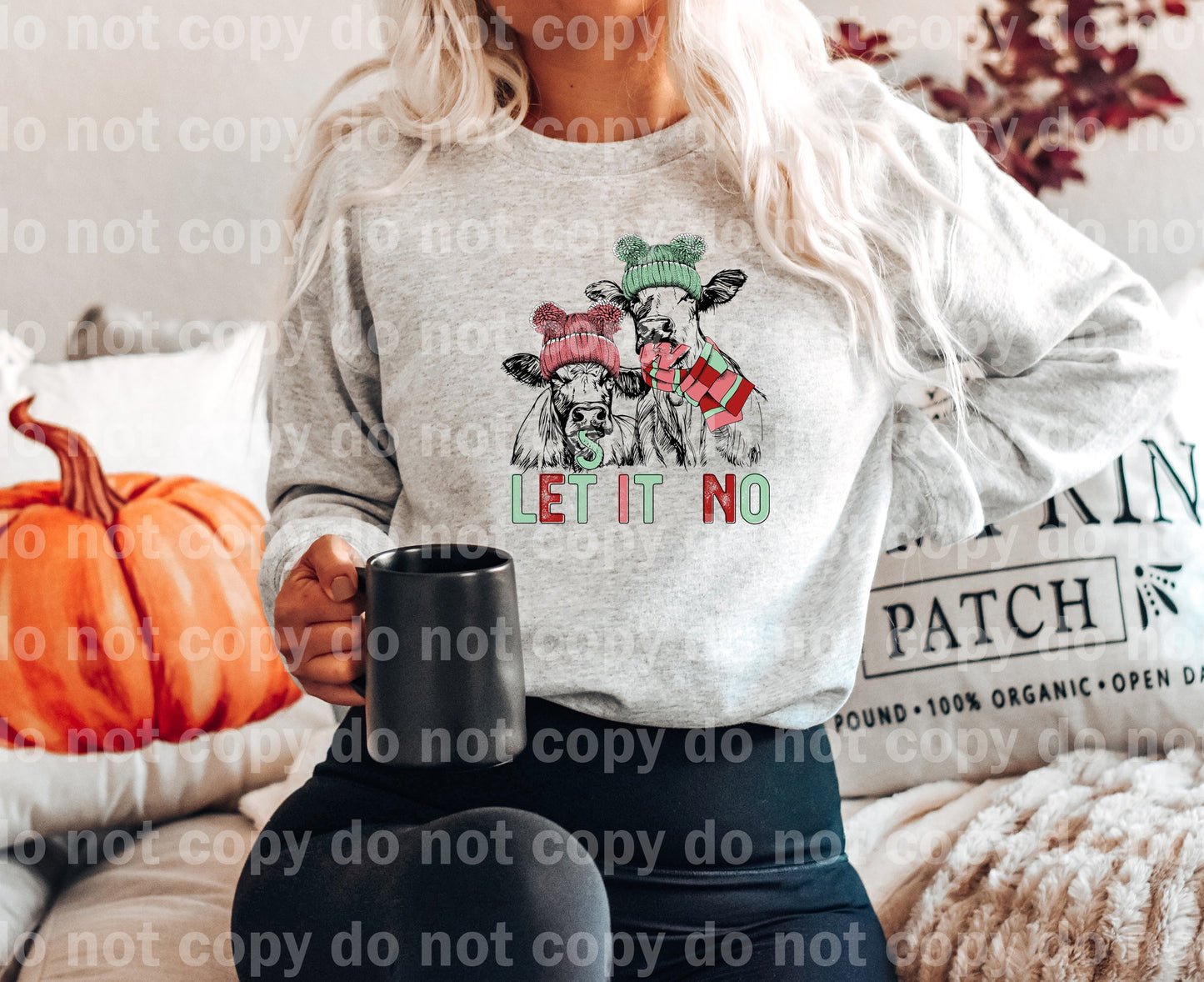 Let It Snow Cows Red And Green Dream Print or Sublimation Print