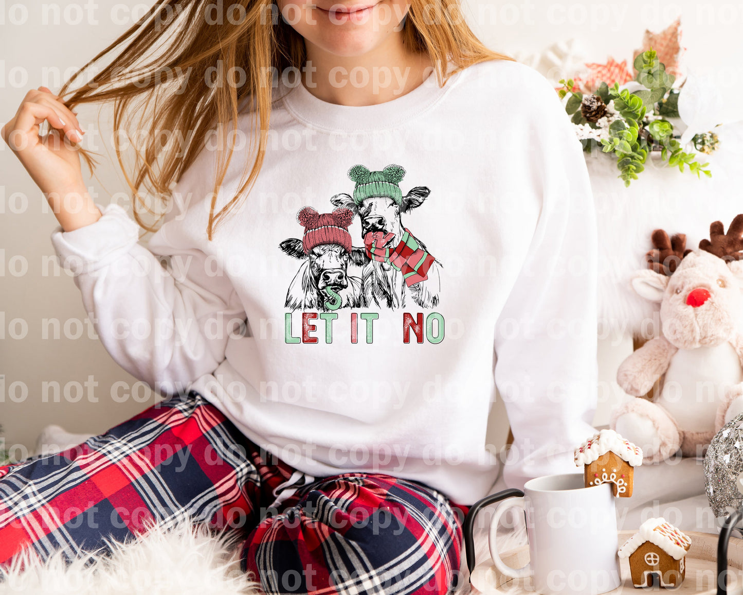 Let It Snow Cows Red And Green Dream Print or Sublimation Print