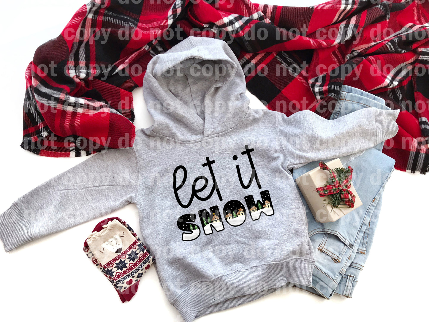 Let It Snow Typography Dream Print or Sublimation Print