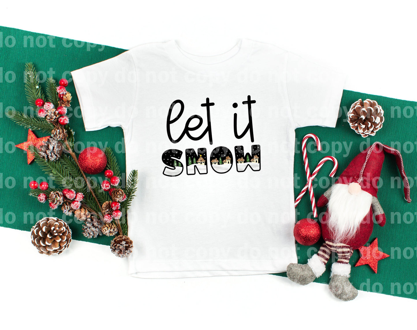 Let It Snow Typography Dream Print or Sublimation Print