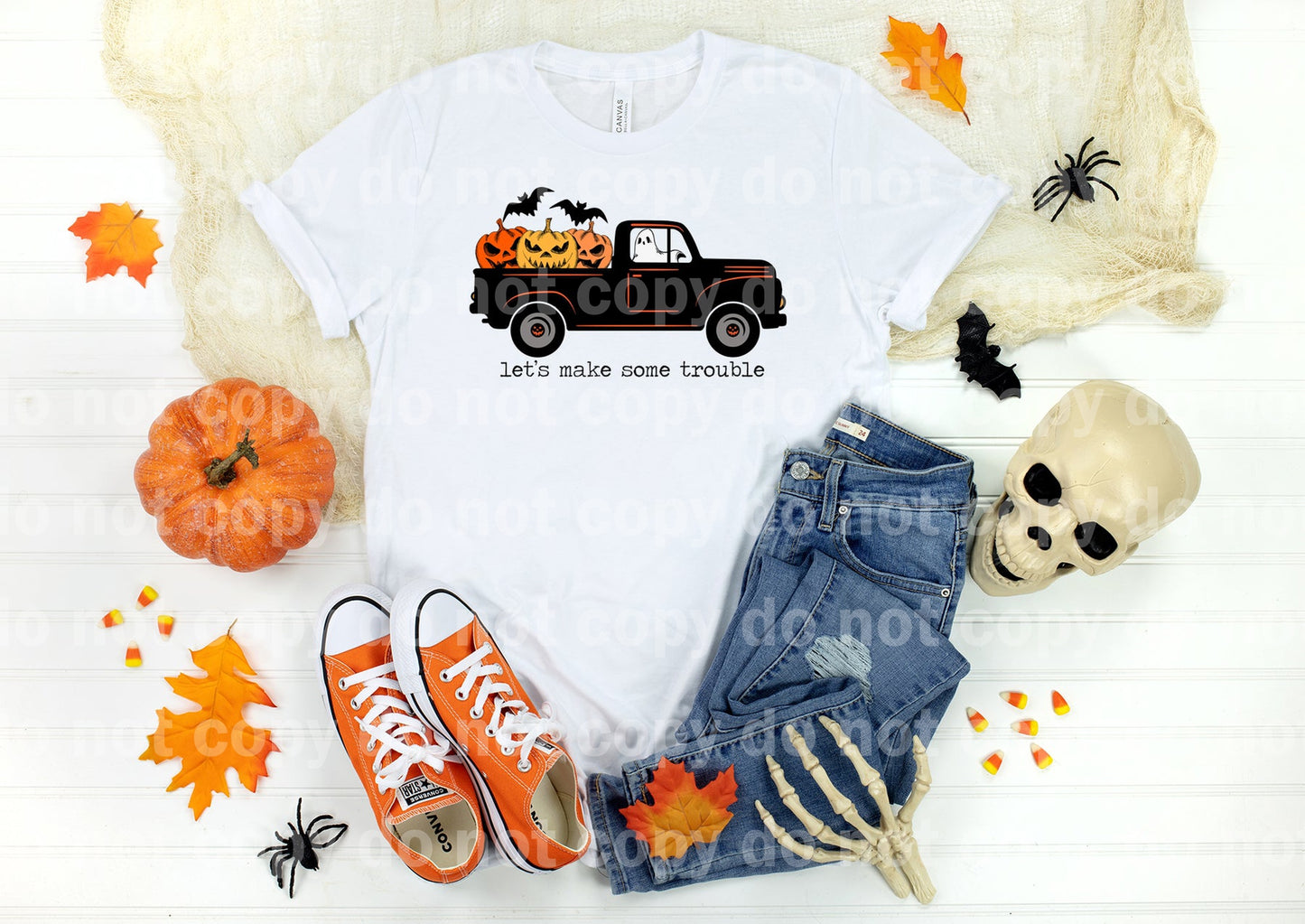 Let's Make Some Trouble Pumpkin Truck Dream Print or Sublimation Print
