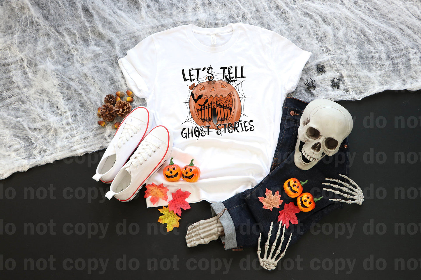 Let's Tell Ghost Stories Pumpkin with Bats Dream Print or Sublimation Print