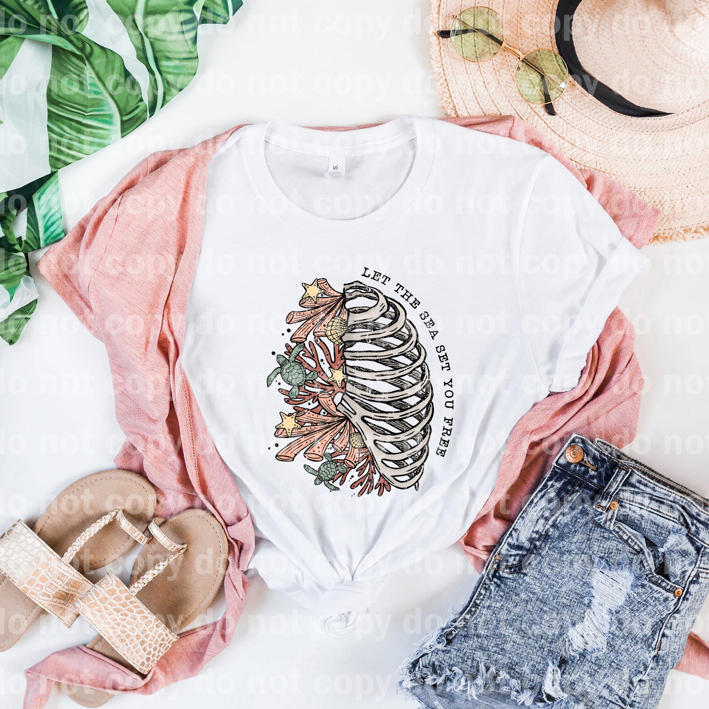 Let The Sea Set You Free Distressed Full Color/One Color Dream Print or Sublimation Print