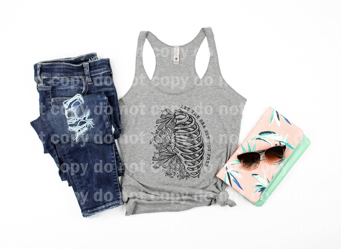 Let The Sea Set You Free Distressed Full Color/One Color Dream Print or Sublimation Print