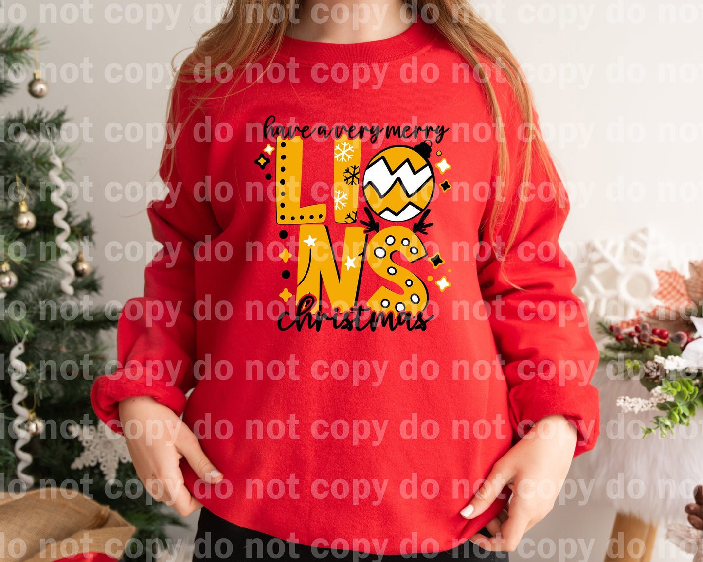 Have A Very Merry Lions Christmas Yellow Dream Print or Sublimation Print