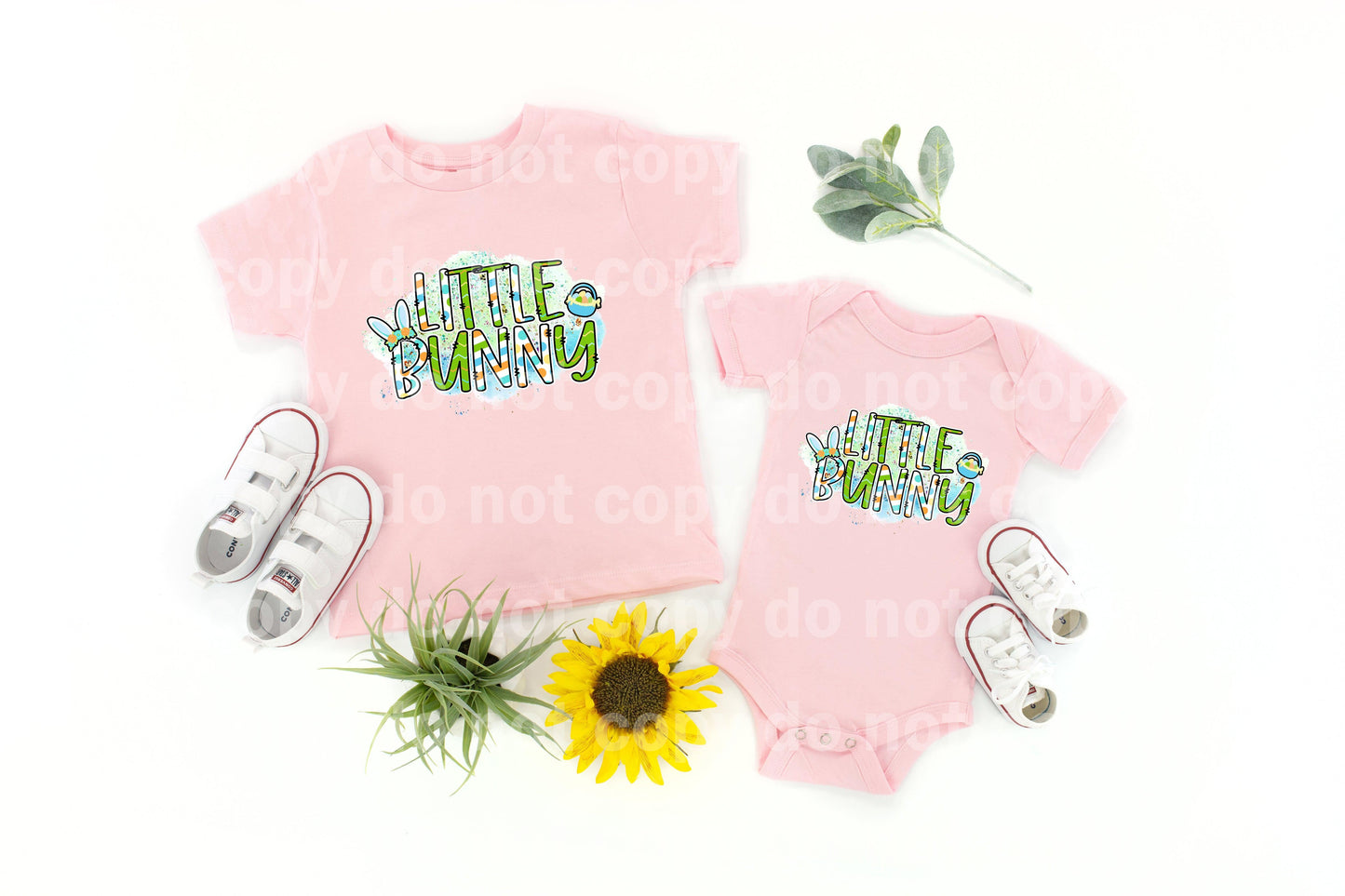 Little Bunny Green Blue Dream print transfer