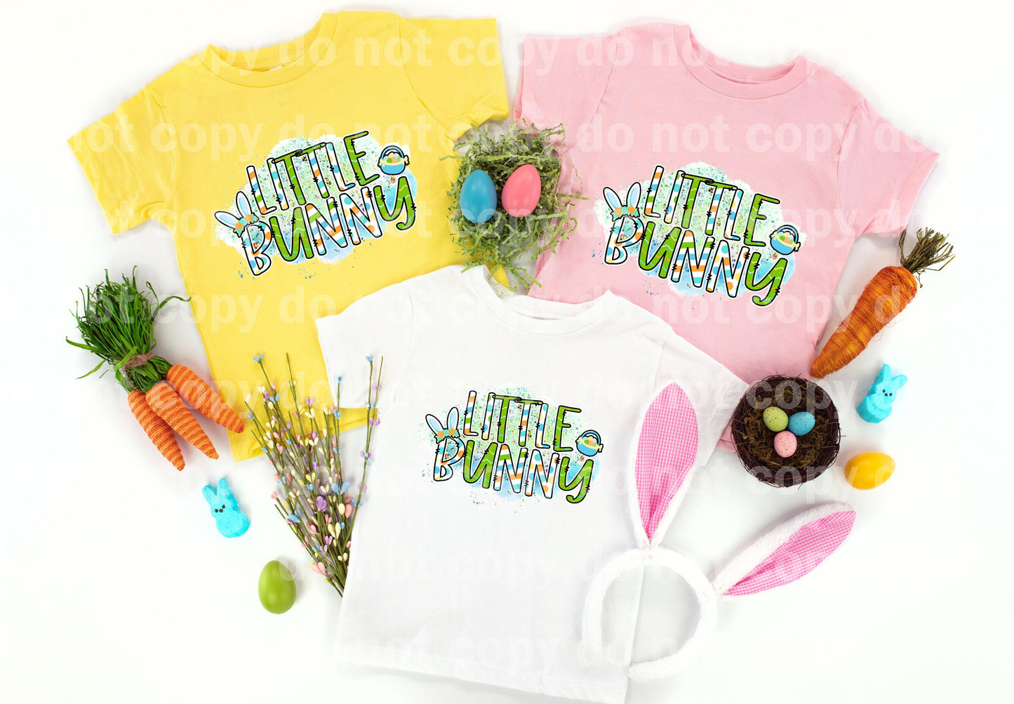 Little Bunny Green Blue Dream print transfer