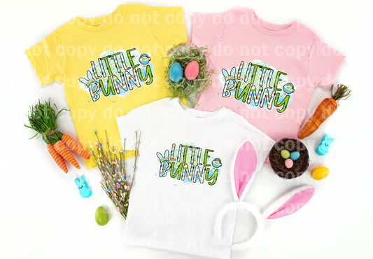 Little Bunny Green Blue Dream print transfer